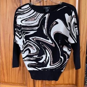 Alfani Black, Cream & Taupe Abstract Knit Scoop-Neck Sweater